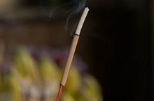 Incense stick burning in Victoriaville.